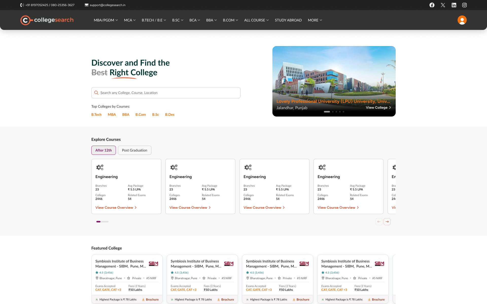 CollegeSearch.in screenshot